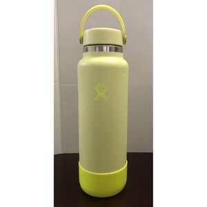 40oz Hydro Flask Bottle Limited edition Prism Pop Lemonade Neon Yellow wide boot